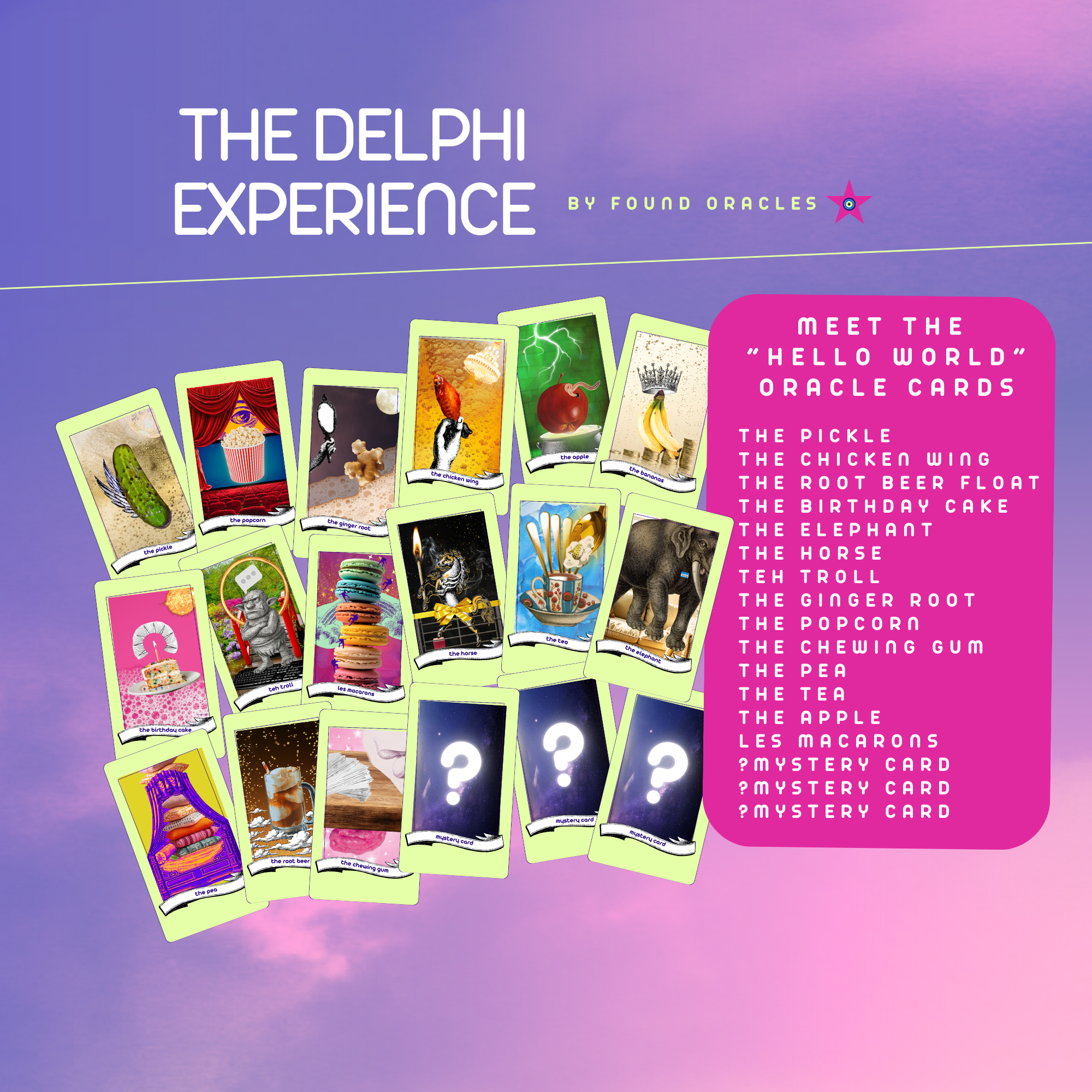 The Delphi Experience: "HELLO WORLD" Oracle Card Collection and Personal Mini Fortune Story