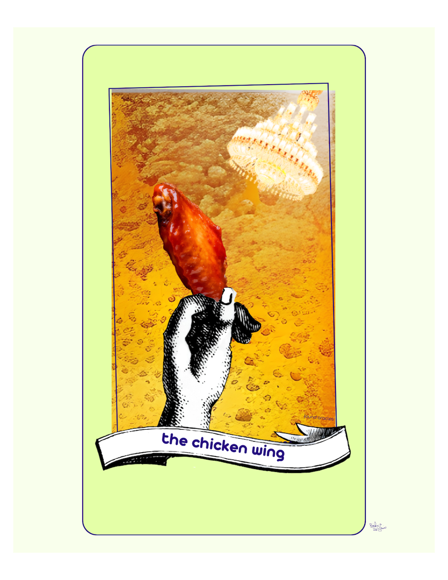 "A Little Messy" Chicken Wing Oracle Art Print - Digital Download