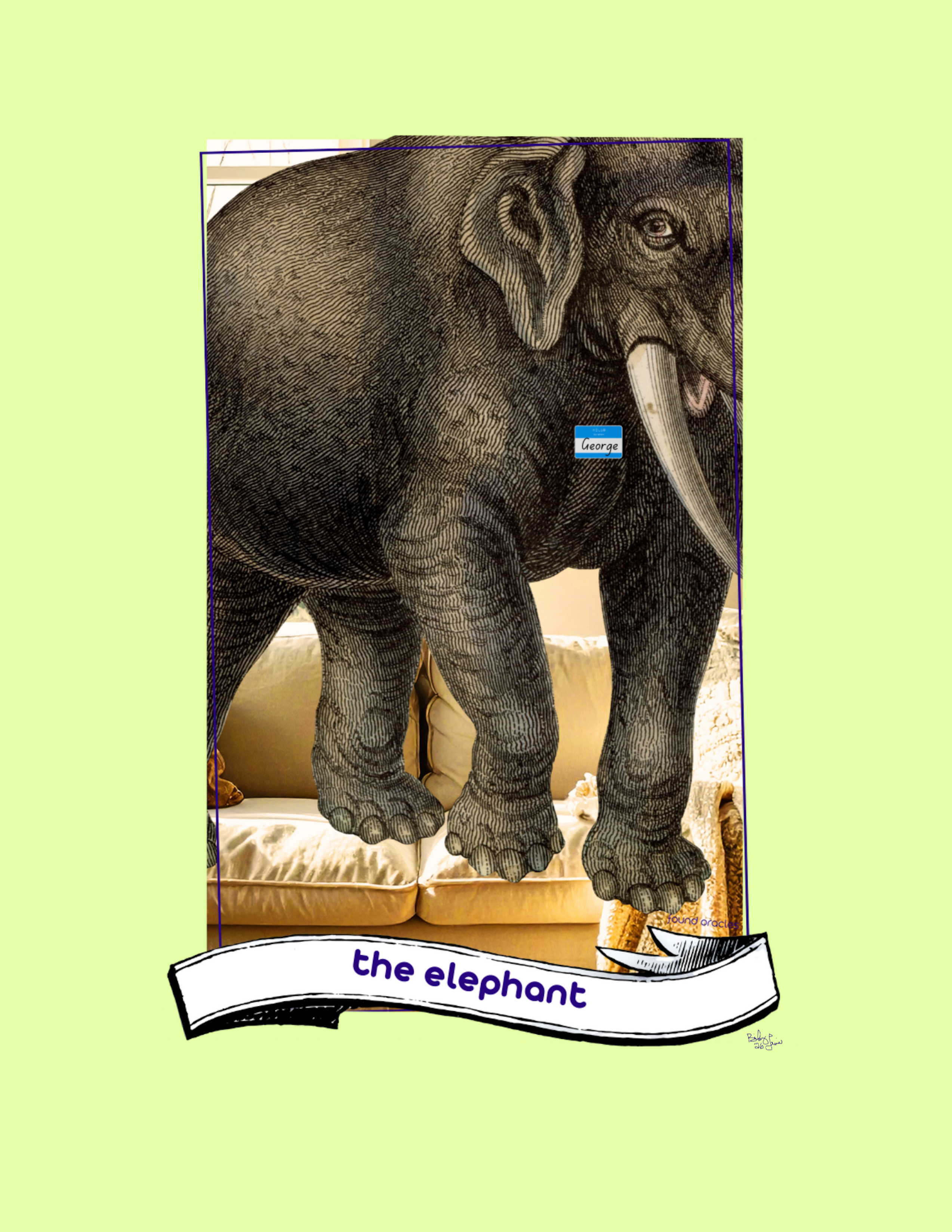 "The Elephant in the Room" Elephant Oracle Message Print - Digital Download