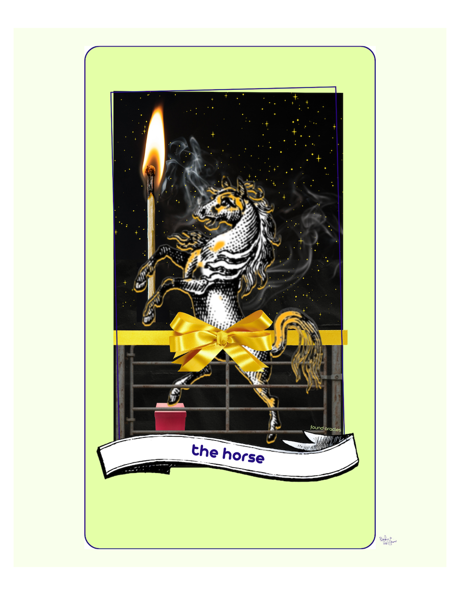 "Jump the Fence and Run" The FIRE Horse Oracle Art Print - Digital Download