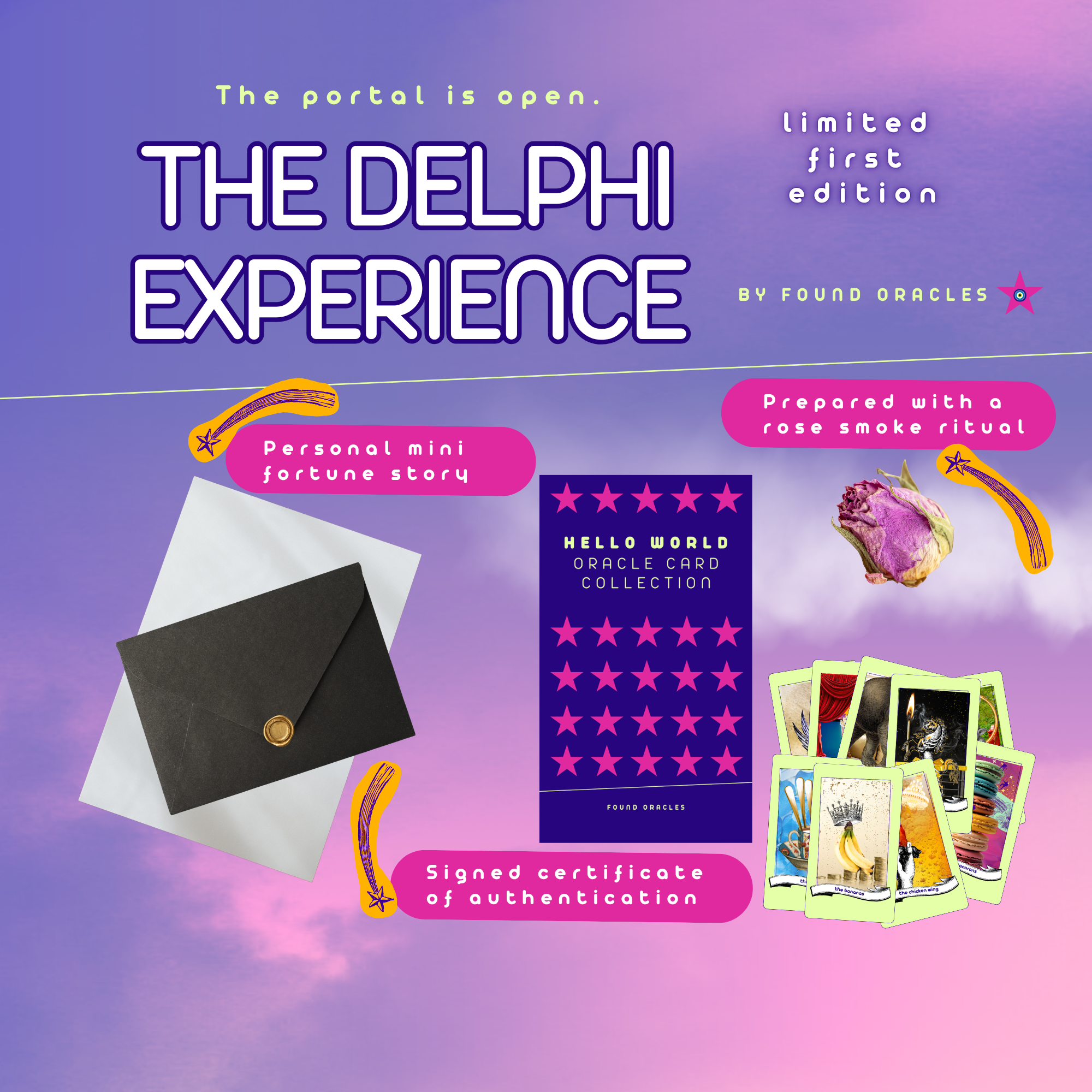 The Delphi Experience: "HELLO WORLD" Oracle Card Collection and Personal Mini Fortune Story
